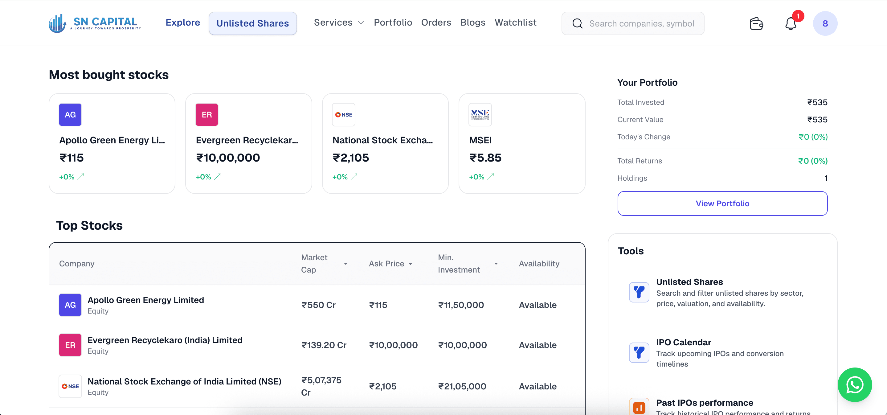 Explore dashboard preview